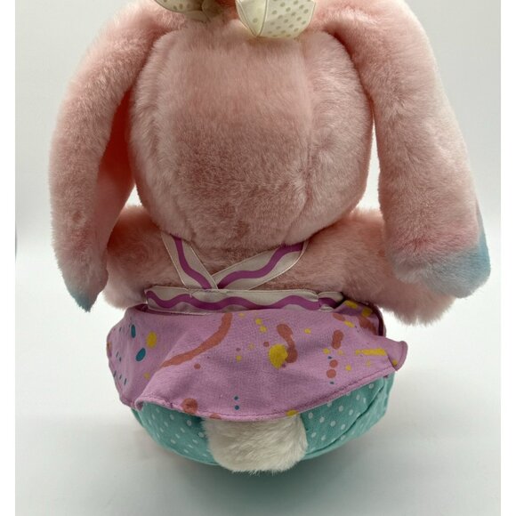 1990 Hallmark Crayola Bunny Company Candy Cotton Tail Pink Rabbit 12" Plush - Picture 4 of 11